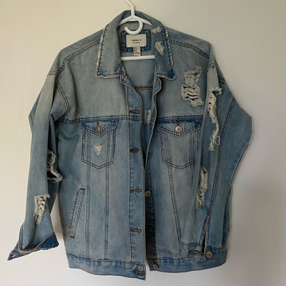 Oversized boyfriend fit jean jacket